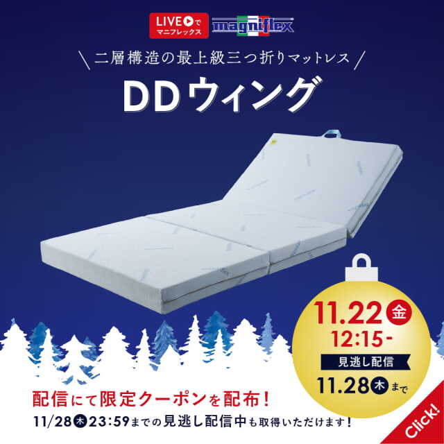 ラグジュアリーな最上級三つ折りマットレス 『DDウィング』 をご紹介！